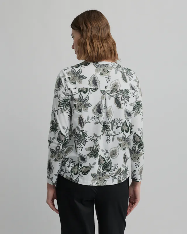 Model wearing Kin Print Kin Tee By Yarra Trail Available at Beetees Nelson