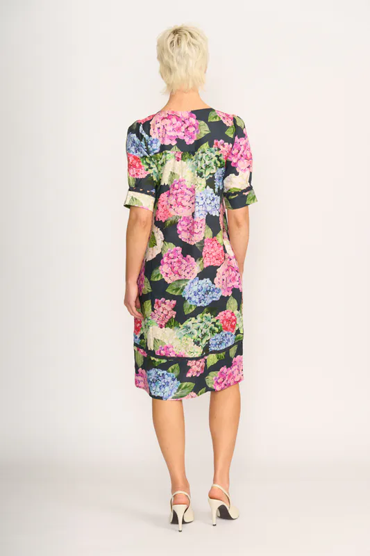 Model wearing Hydrangea Trim Time Dress By Foil Available at Beetees Nelson