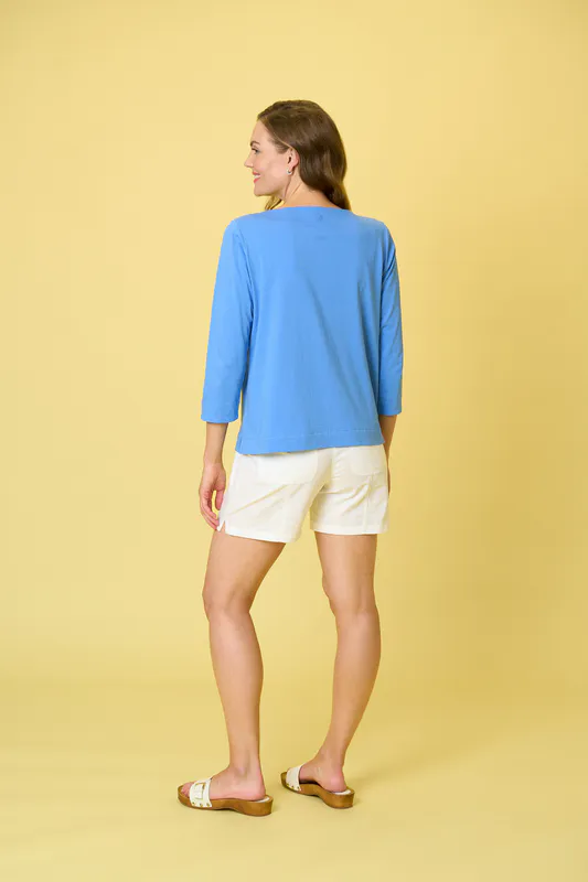 Model wearing Bluebelle Matheson Tee By Charlie Jane Available at Beetees Nelson