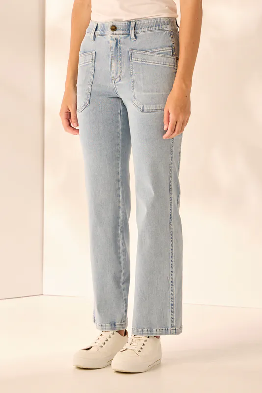 Model wearing Bleached Abby Jean By Lania Available at Beetees Nelson