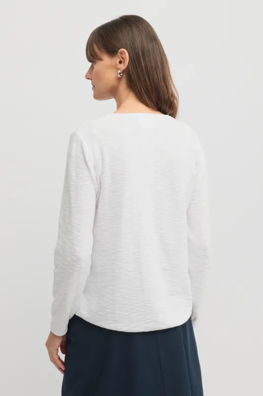 Model wearing White Ensemble Knit By Yarra Trail Available at Beetees Nelson