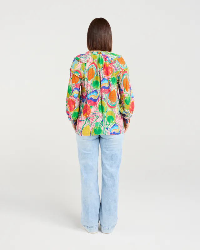 Model wearing Multi (Petal Pop) Rosalle Top By Zafina Available at Beetees Nelson