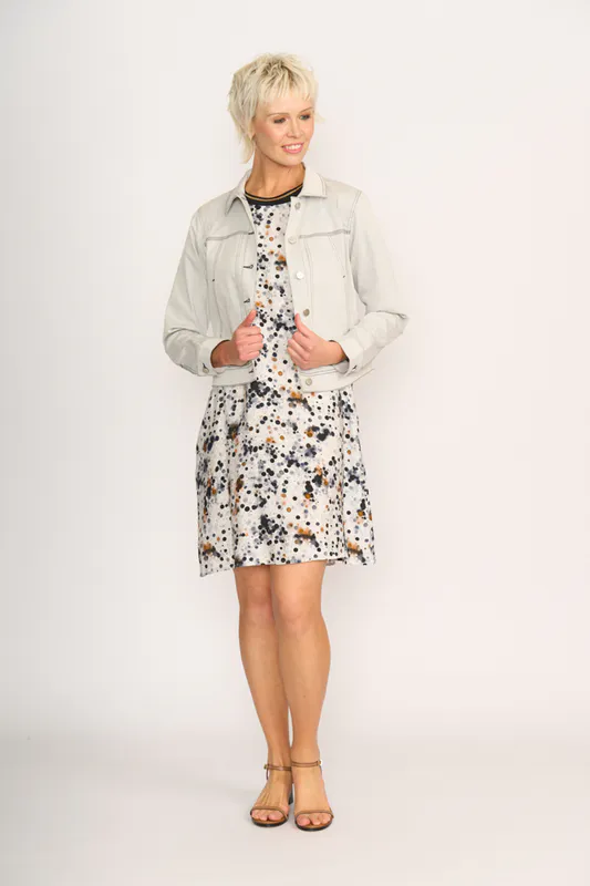 Model wearing Mist Jacket - Stretch, Contrast By Foil Available at Beetees Nelson