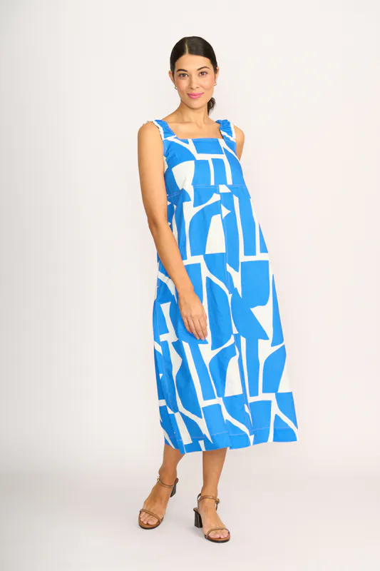 Model wearing Spectrum Sunseeker Dress By Foil Available at Beetees Nelson