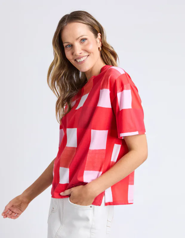 Model wearing Poppy Edin Tee By Elm Available at Beetees Nelson