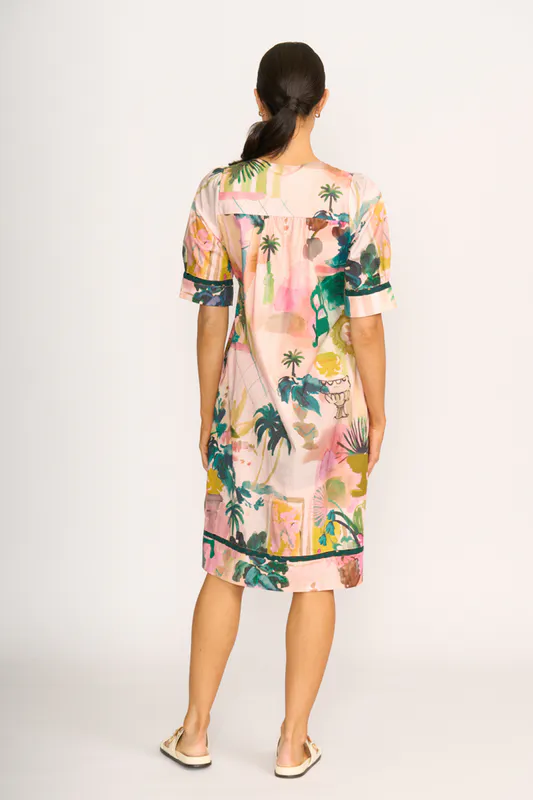 Model wearing Urban Impression Wave Along Dress By Foil Available at Beetees Nelson