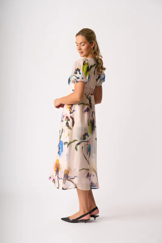 Model wearing Bohemia Empire Returns Dress By Foil Available at Beetees Nelson