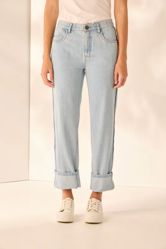 Model wearing Bleached Legal Jean By Lania Available at Beetees Nelson