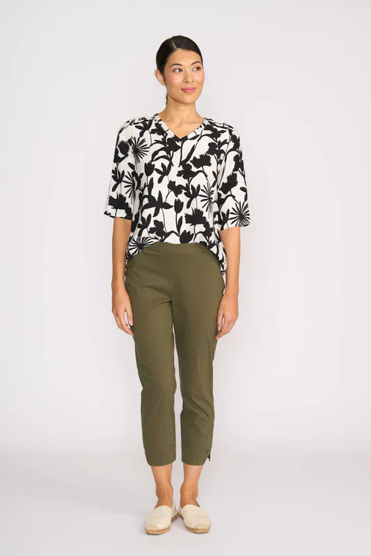 Model wearing Kelp Finish Line Pant By Esplanade Available at Beetees Nelson