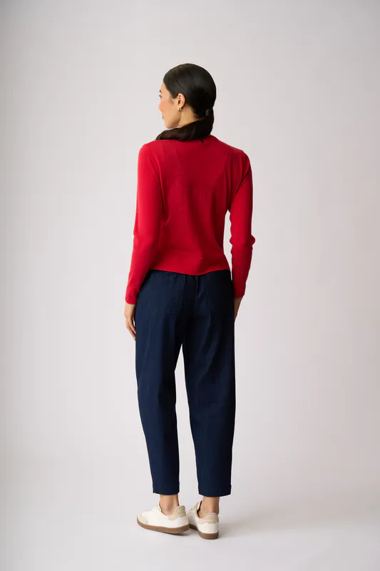 Model wearing Tomato Ewe Two Cardigan By Foil Available at Beetees Nelson