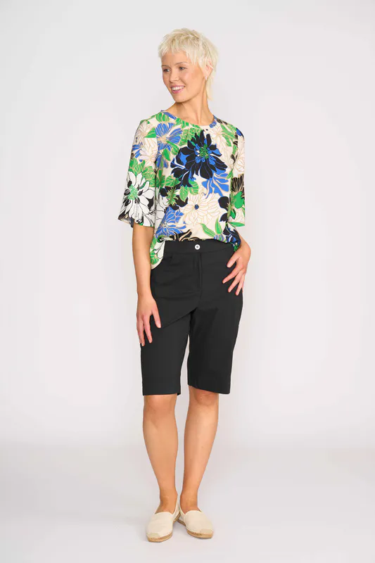Model wearing Floral Delight Top - 3 Scoops By Foil Available at Beetees Nelson