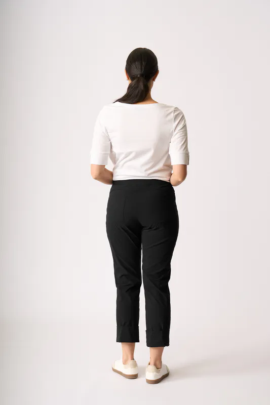 Model wearing White Tee - Wide Neck, Elbow Sleeve By Esplanade Available at Beetees Nelson