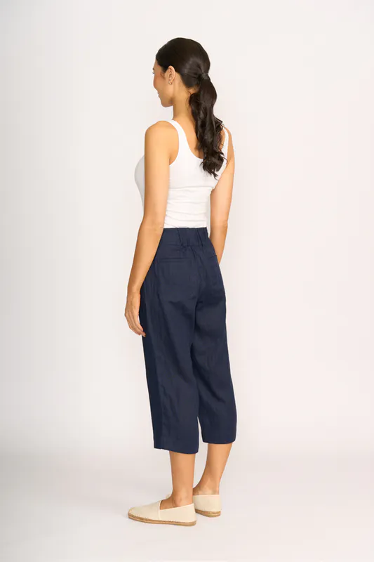 Model wearing Midnight Trousers - Wide Leg By Preen Available at Beetees Nelson