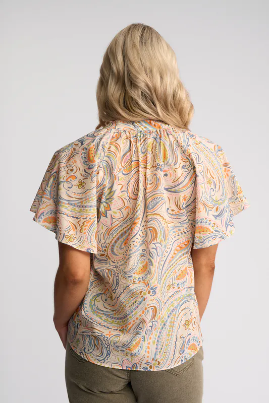 Model wearing Auroa Nyla Top By Vassalli Available at Beetees Nelson