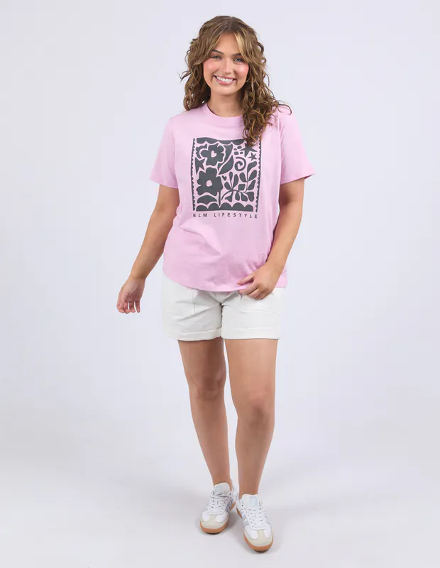 Model wearing Pink Winona Tee By Elm Available at Beetees Nelson