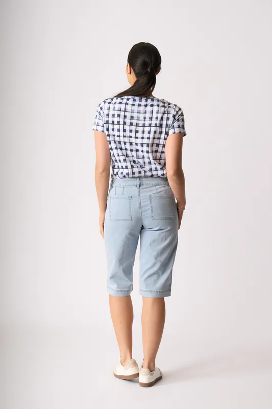 Model wearing Denim Shorts - Denim Utility By Memo Available at Beetees Nelson