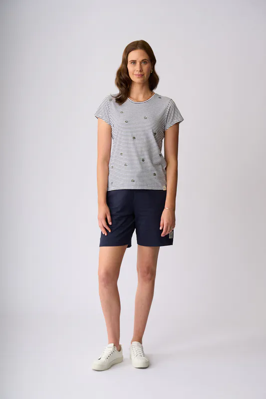 Model wearing Surfs Up Sumner Printed Tee By Charlie Jane Available at Beetees Nelson