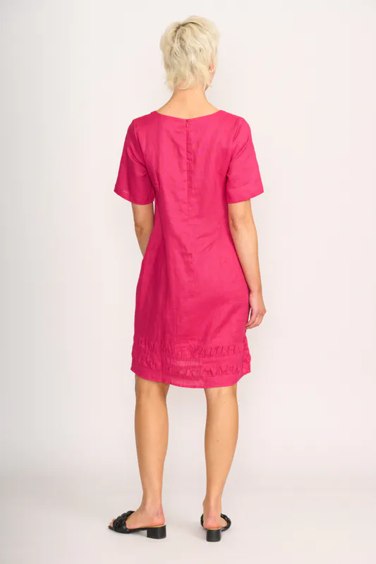 Model wearing Pink Crowd Pleaser Dress By Foil Available at Beetees Nelson