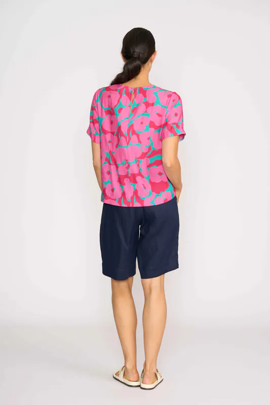 Model wearing Copper Spot Pleat Neck Top By Foil Available at Beetees Nelson