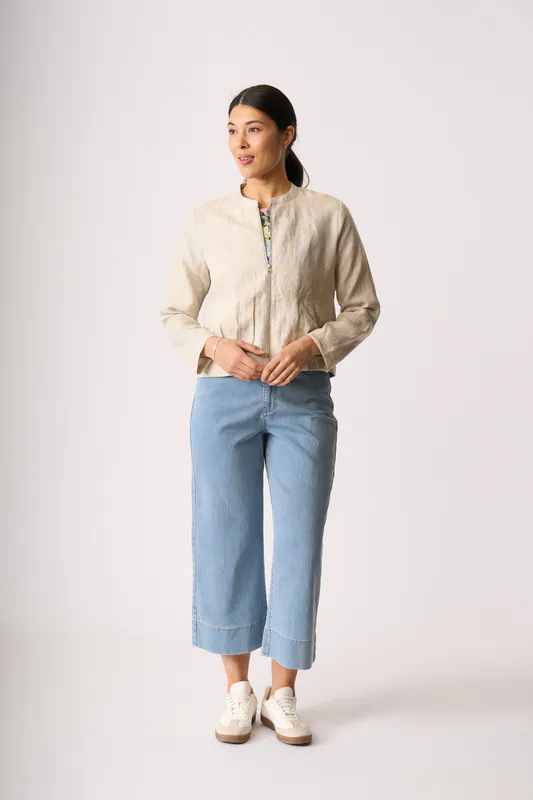 Model wearing Hydrangea Tee - Swing Fit By Preen Available at Beetees Nelson