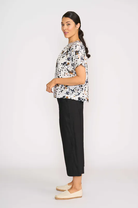 Model wearing Artful Pleat Neck Top By Foil Available at Beetees Nelson