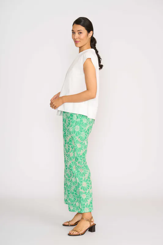 Model wearing White Cut Of Your Rib Top By Foil Available at Beetees Nelson