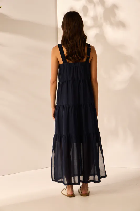 Model wearing Ink Summit Dress By Lania Available at Beetees Nelson