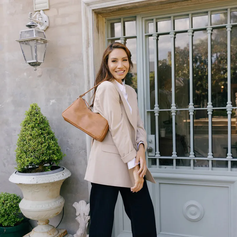 Claudette Tan Shoulder Crossbody Bag By Black Caviar Available at Beetees Nelson