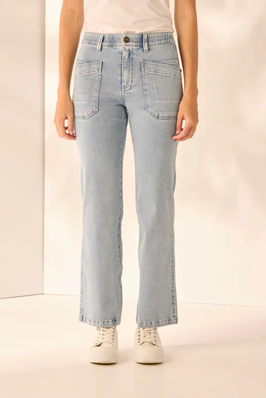Model wearing Bleached Abby Jean By Lania Available at Beetees Nelson