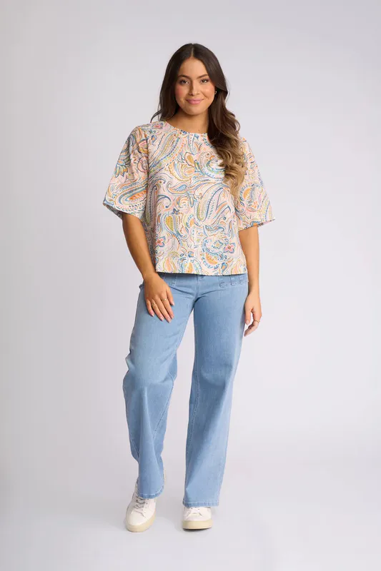 Model wearing Aurora Athena Top By Vassalli Available at Beetees Nelson