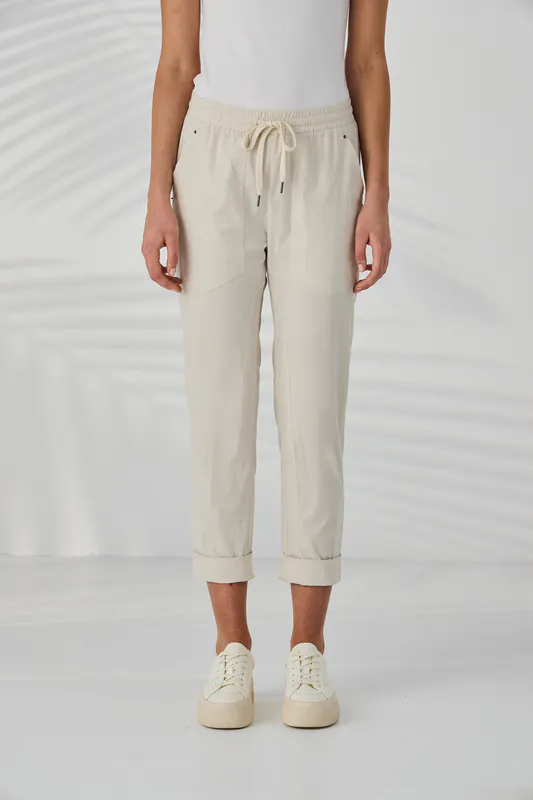 Model wearing Almond LTL Port 7/8 Pant By Lania Available at Beetees Nelson