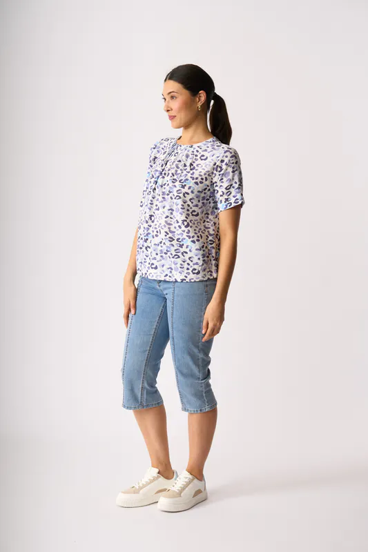 Model wearing Game On Pleat Neck Top By Foil Available at Beetees Nelson