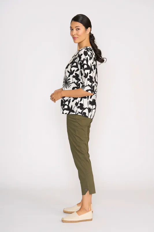 Model wearing Kelp Finish Line Pant By Esplanade Available at Beetees Nelson