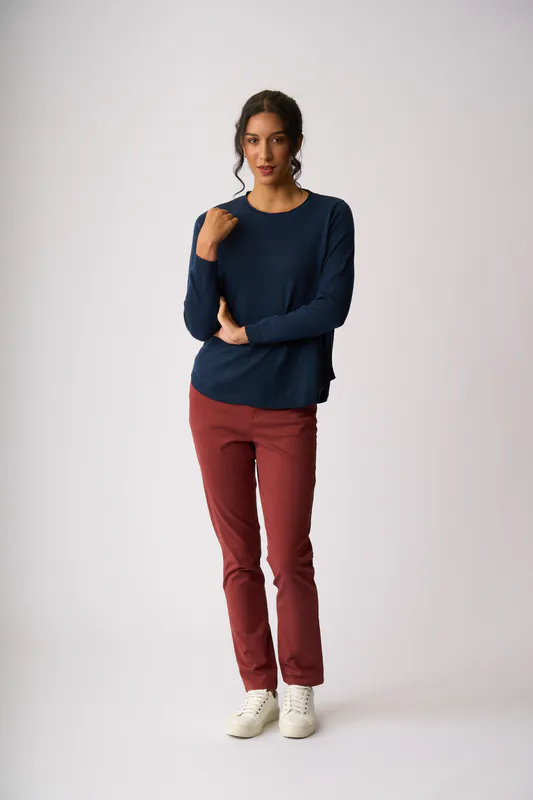 Model wearing Steel Fresh Scoop Jumper By Memo Available at Beetees Nelson