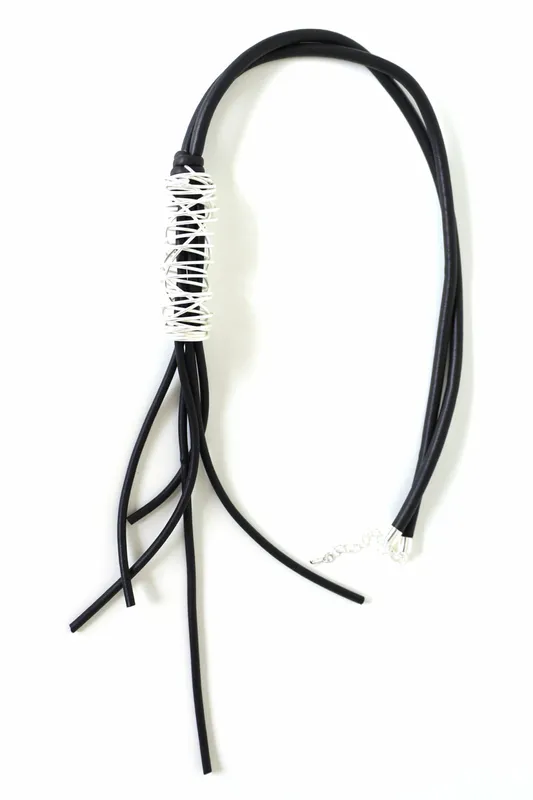 Twisted Metal Coil Rubber Necklace By Archer House Available at Beetees Nelson