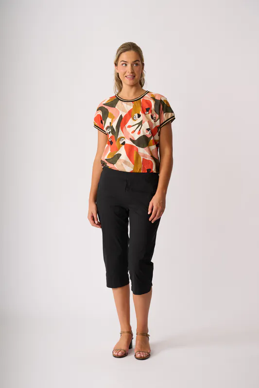 Model wearing Pandemonium Knit Back, Round Neck Top By Memo Available at Beetees Nelson