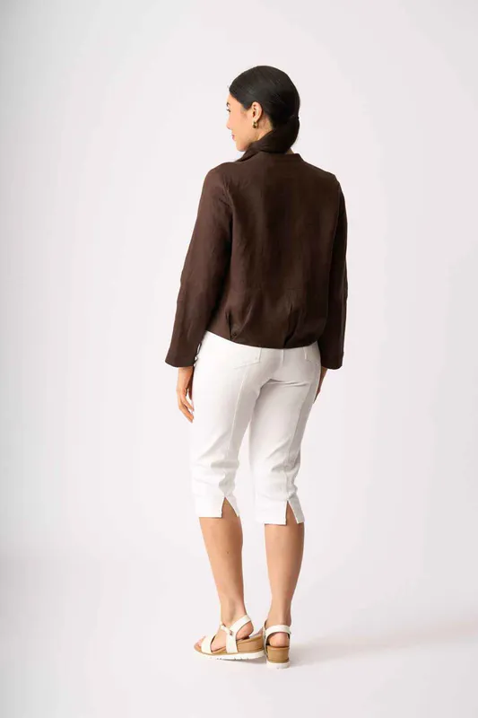 Model wearing Cocoa Bubble Hem Jacket By Preen Available at Beetees Nelson