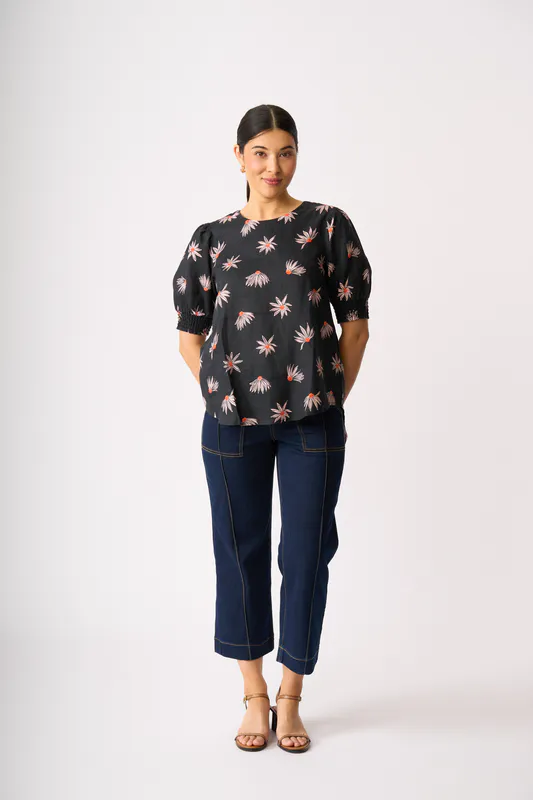 Model wearing In Flower Swing Out Top By Preen Available at Beetees Nelson