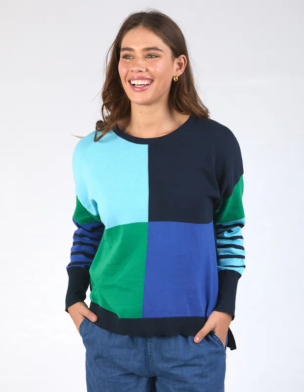 Model wearing Multi Fern Mixed Knit By Elm Available at Beetees Nelson
