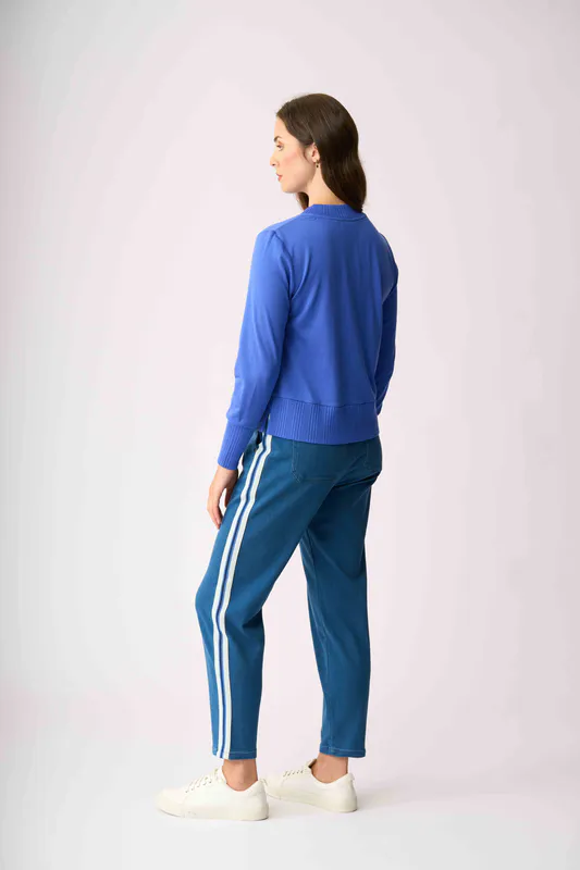 Model wearing Light Wash Luxe Jogger Jeans By Memo Available at Beetees Nelson