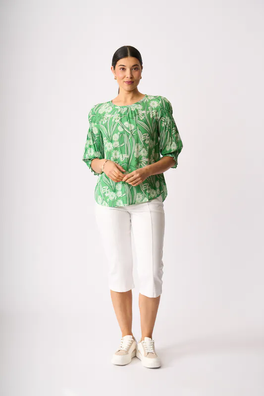 Model wearing Ode Shirred Up Top By Foil Available at Beetees Nelson