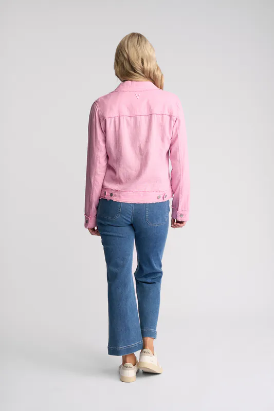 Model wearing Taffy Aura Jacket By Vassalli Available at Beetees Nelson