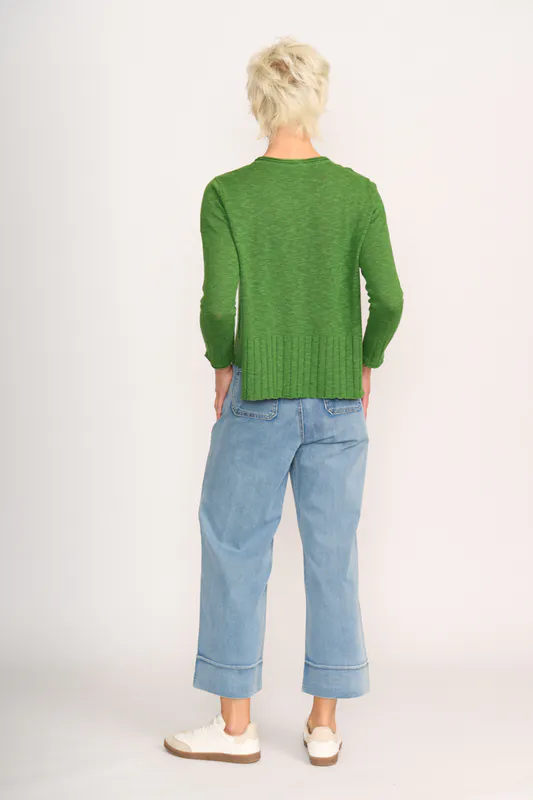 Model wearing Apple Cardigan - Best Feature By Foil Available at Beetees Nelson