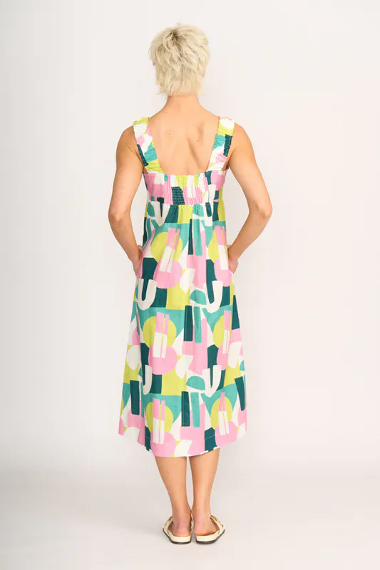 Model wearing Reflection Sunseeker Dress By Foil Available at Beetees Nelson