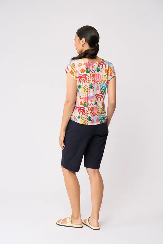 Model wearing Aloha Do The Twist Top By Foil Available at Beetees Nelson