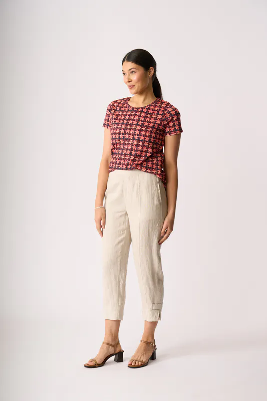 Model wearing String Tabbed Trousers By Preen Available at Beetees Nelson