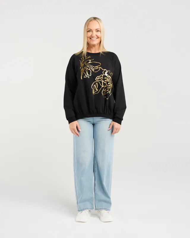 Model wearing Black Amaris Knit By Zafina Available at Beetees Nelson