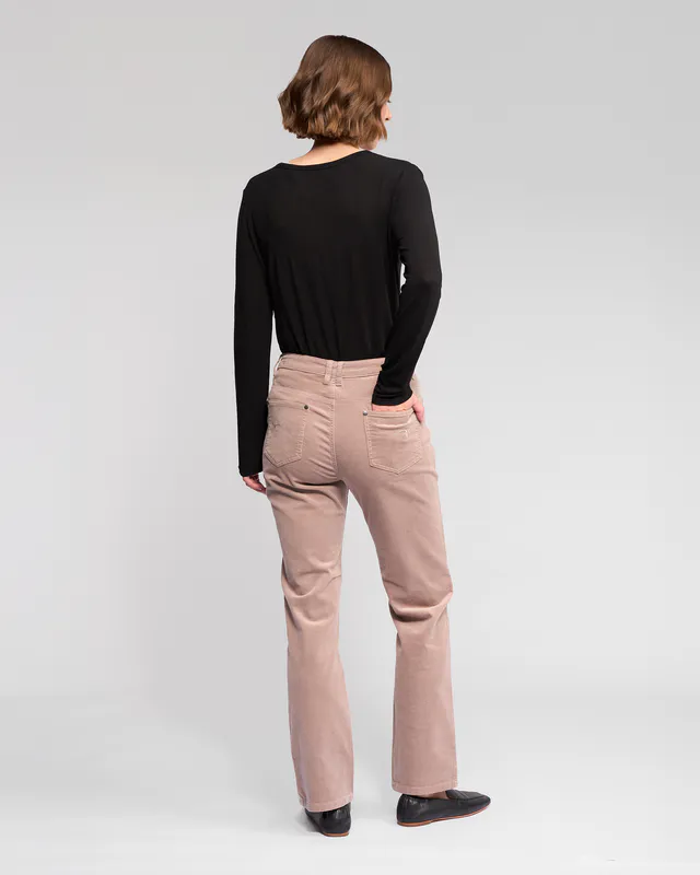 Model wearing Twig Arch Cord Pant By Vassalli Available at Beetees Nelson