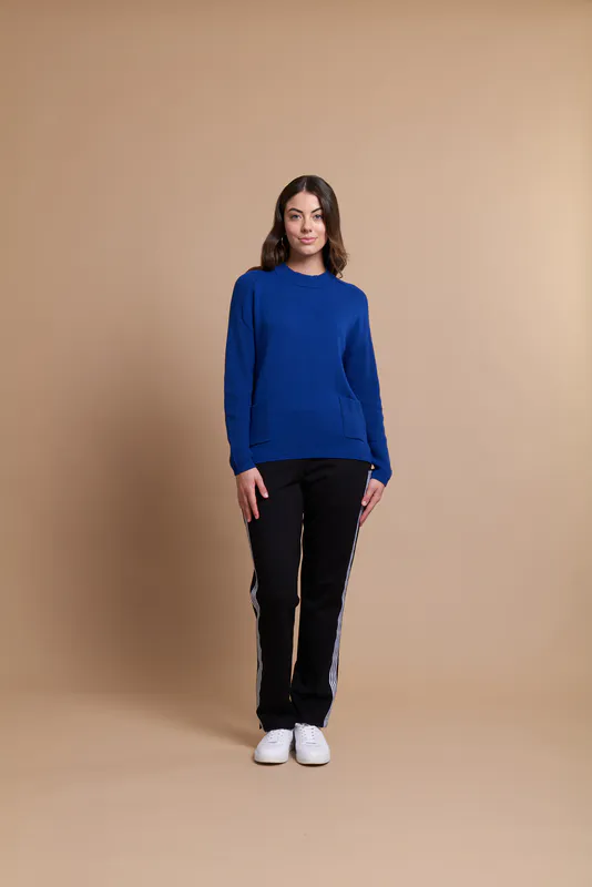Model wearing Jumper - High Neck, Rib Back By Memo Available at Beetees Nelson ( Only Available in Black, Cadillac, Silver