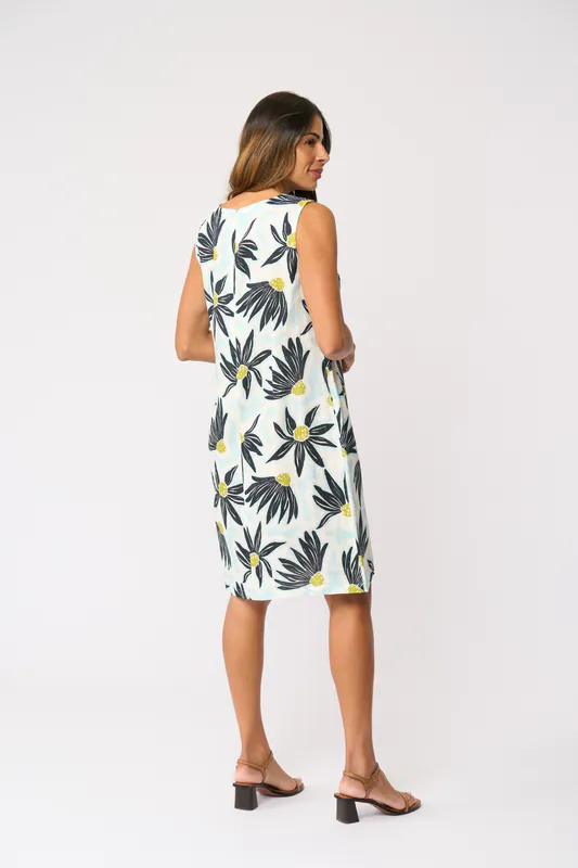 Model wearing Paper Flower Sun-Sational Dress By Foil Available at Beetees Nelson